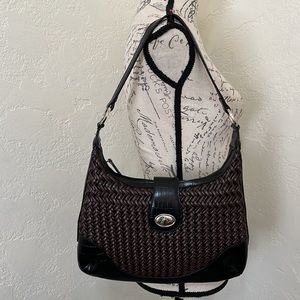 Goldwater Creek Black & Brown Braided Weaved Purse